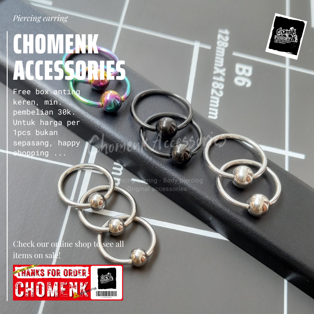 anting tindik anting punk tindik barbel 15mm ori titanium anting tindik anting punk tindik barbel 15