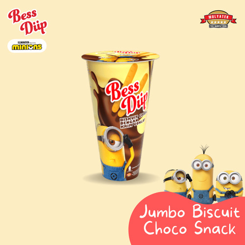 

Bess Diip Minions Chocolate Snack Jumbo Coklat Biskuit Stick 45 gr