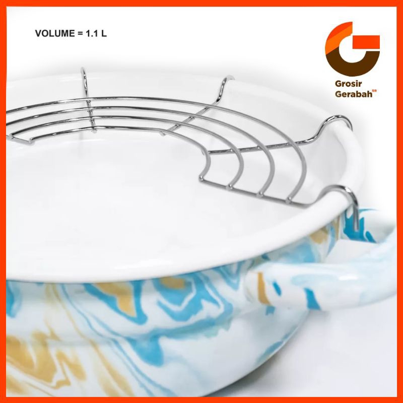 Tempura Nabe 20W/Iron net Chefina Enamel Marble