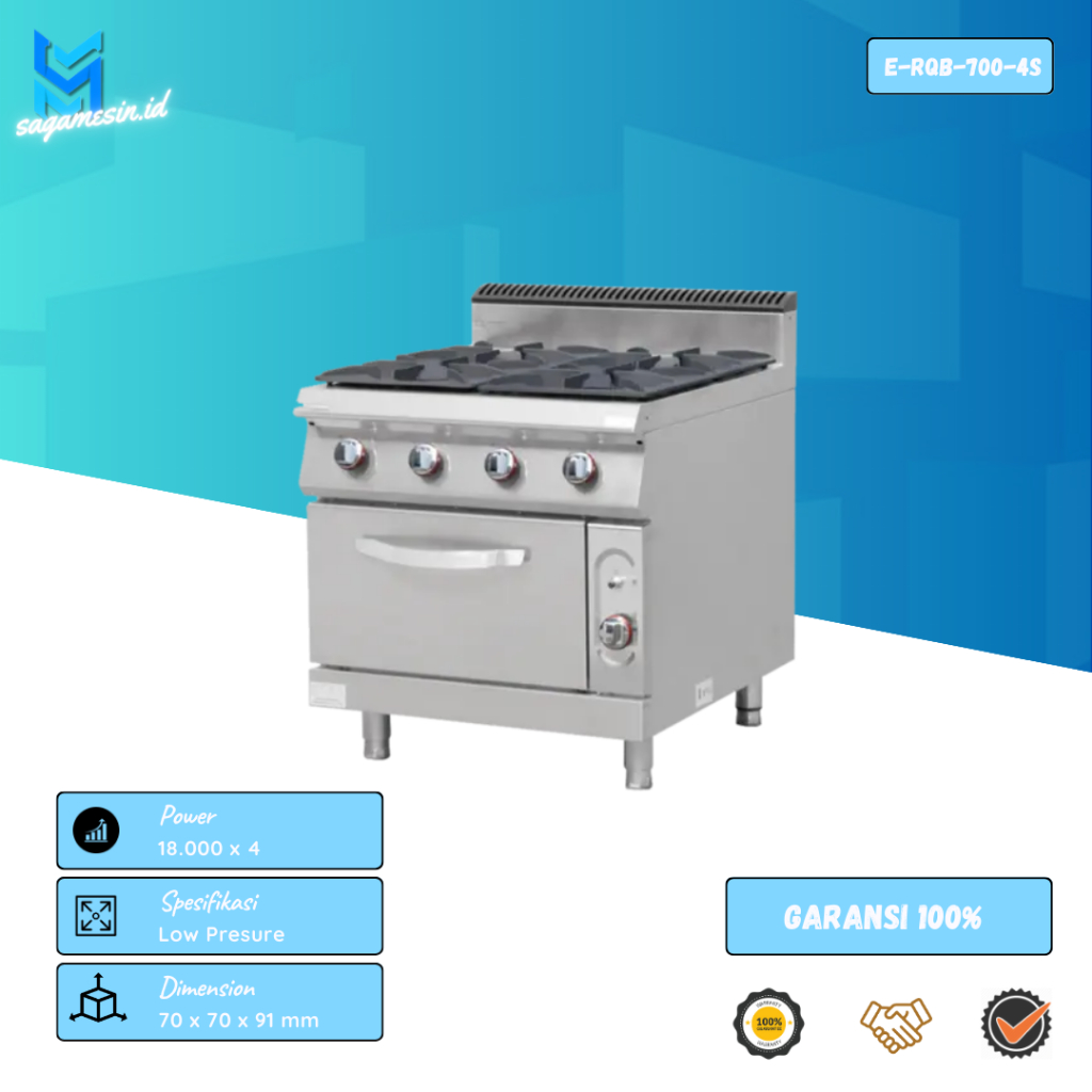 Gas Stove with Oven E-RQB-700-4S I E-RQB-700-6S I Kompor Gas Low Presure I Kompor With Oven I Gas St