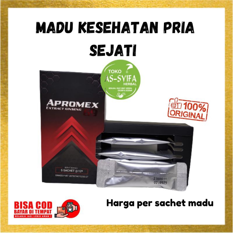 Madu Kesehatan Pria Apromex 69 Extract Ginseng Harga Per Sachet