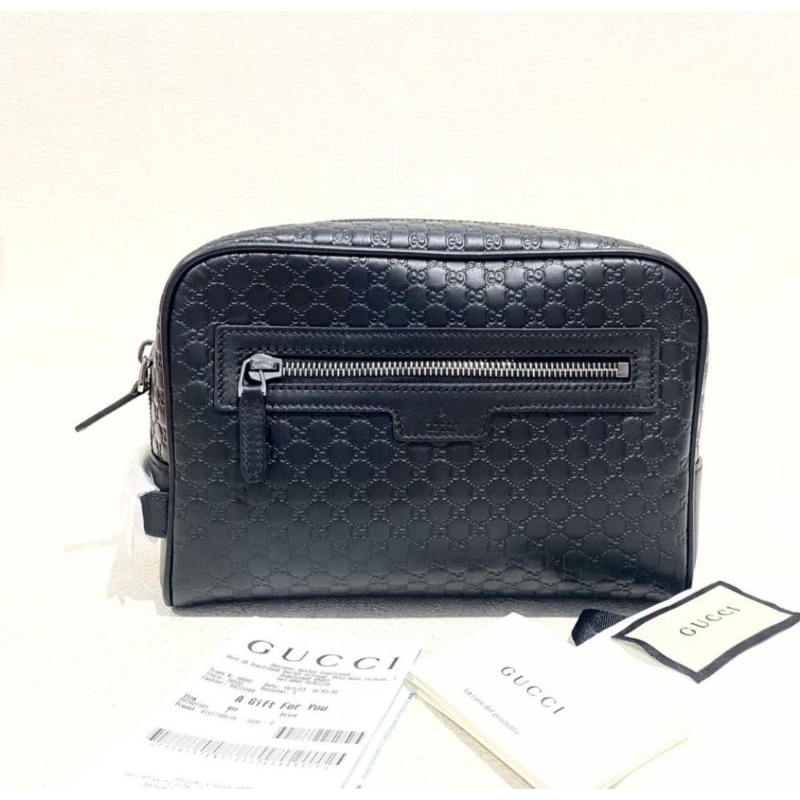 Gucci Pouch Men Embossed Black. Gucci Clutch Men