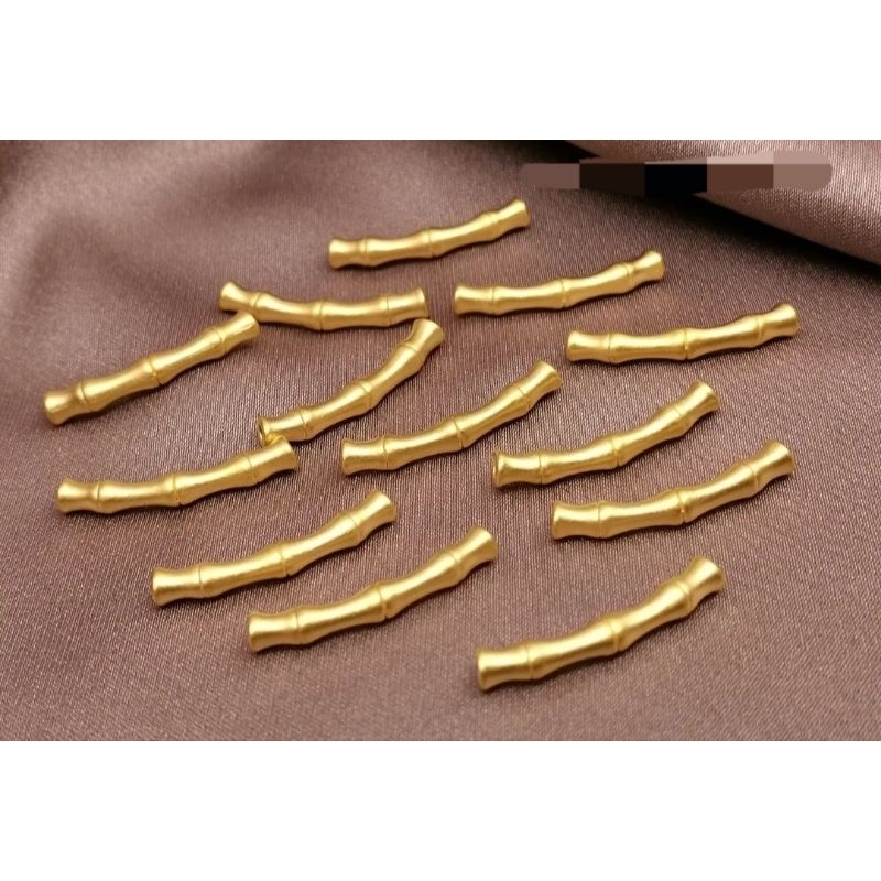 charm/ liontin bambu pipa tabung mantra emas asli 24k hongkong 99'9 emas saja