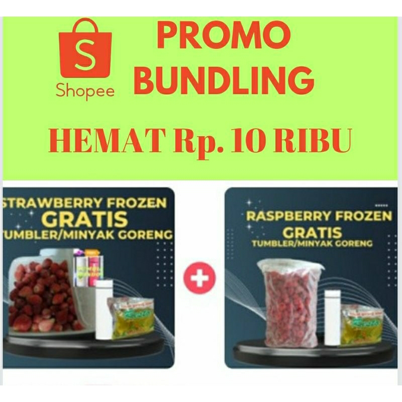 

PAKET BUNDLING PINK (STRAWBERRY FROZEN 1kg Dan RASPBERRY FROZEN 1Kg)