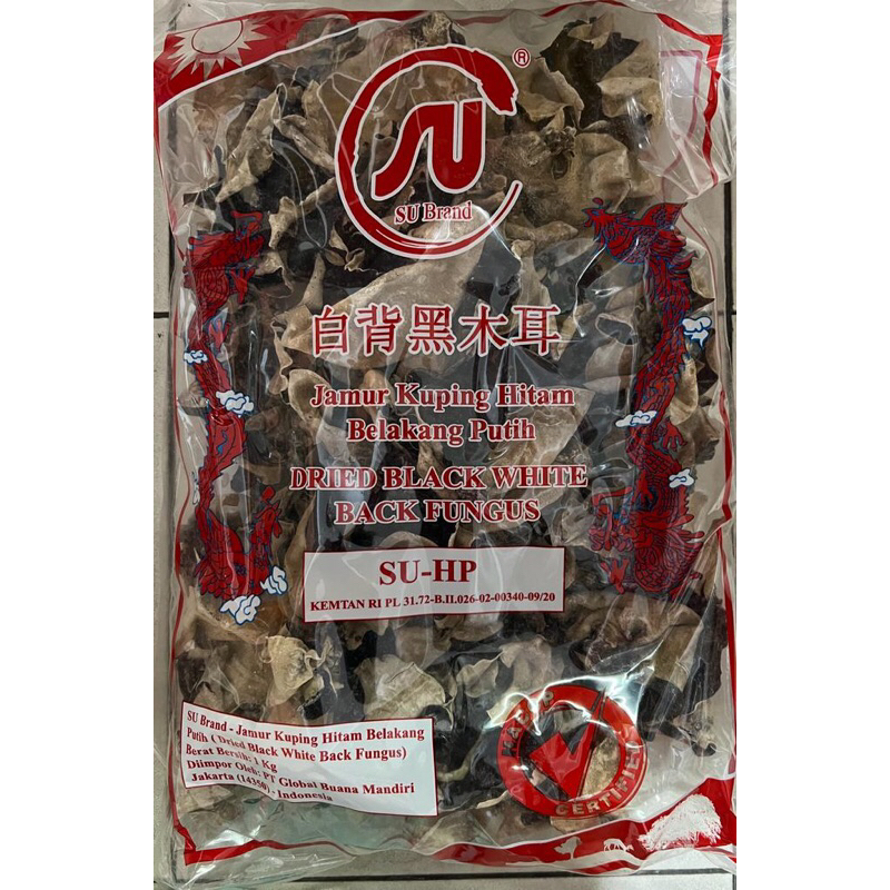 

Jamur Kuping Hitam Putih 1 kg / White Black Fungus SU Brand