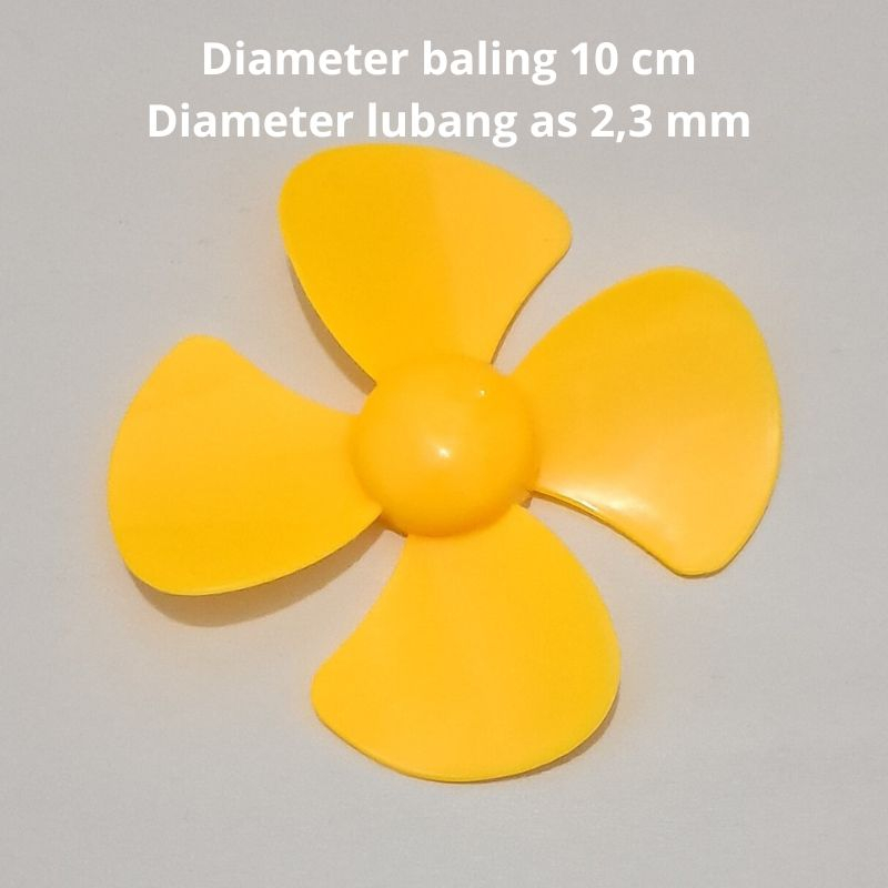 Baling Kipas 10cm 4 Bilah Lubang As 2.3mm Mainan Layangan