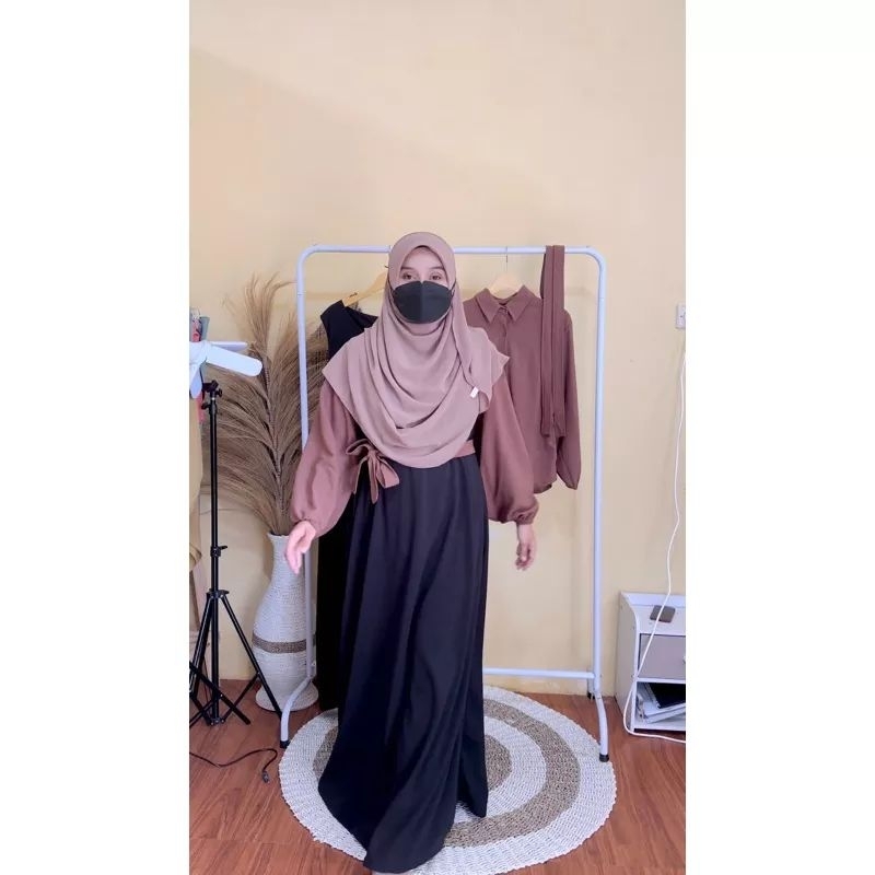 [COD] FANISA DRESS SATU SET KEMEJA & OVERALL by hijabnyakitaByDARA