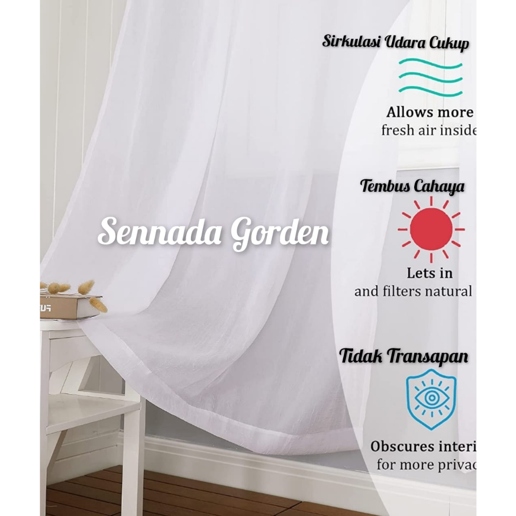 Vitrase Gorden Lapisan Putih Daleman Gordeng Transparan Premium