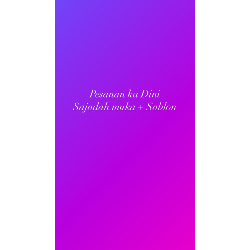 Sajadah muka / Sajadah Ukuran 35 x 65 tambah sablon 75 pcs