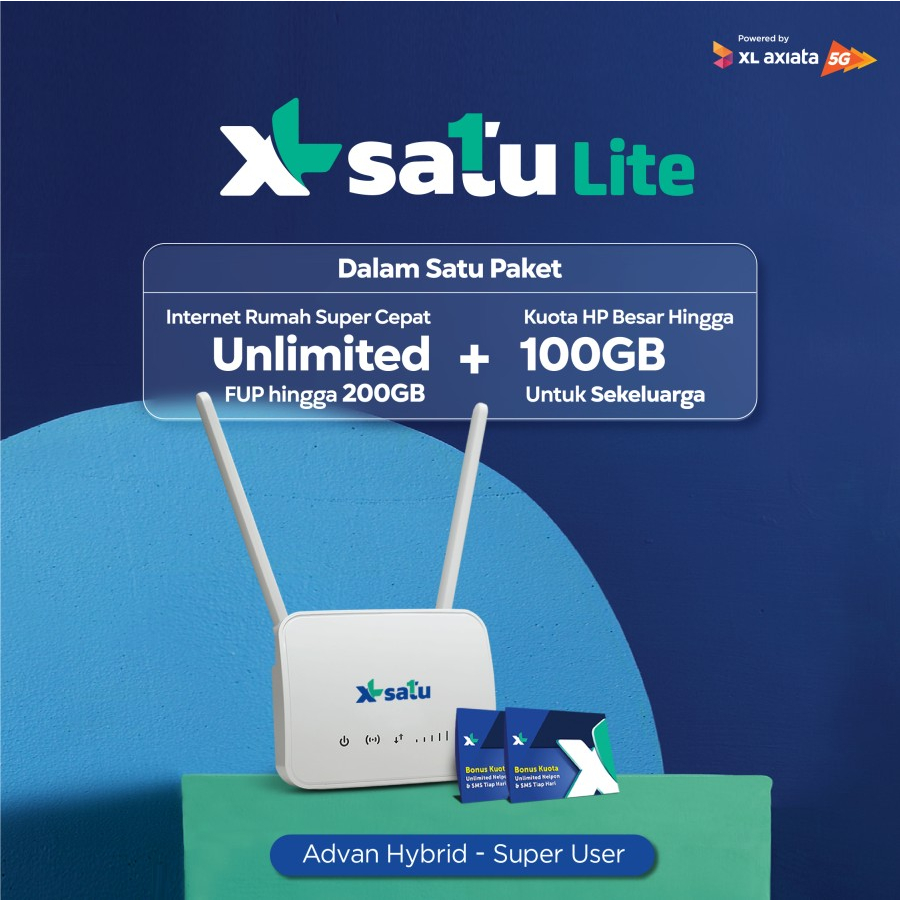 [FS] Promo XL SATU Lite Super User Modem ADVAN CPE Unlimited 200 GB + Kuota HP 100 GB Garansi Resmi 