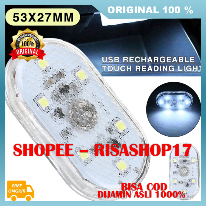LED Touch Light Lampu LED Mobil Sensor Sentuh Lampu Sensor Sentuh 6 LED Serbaguna 100% ASLI