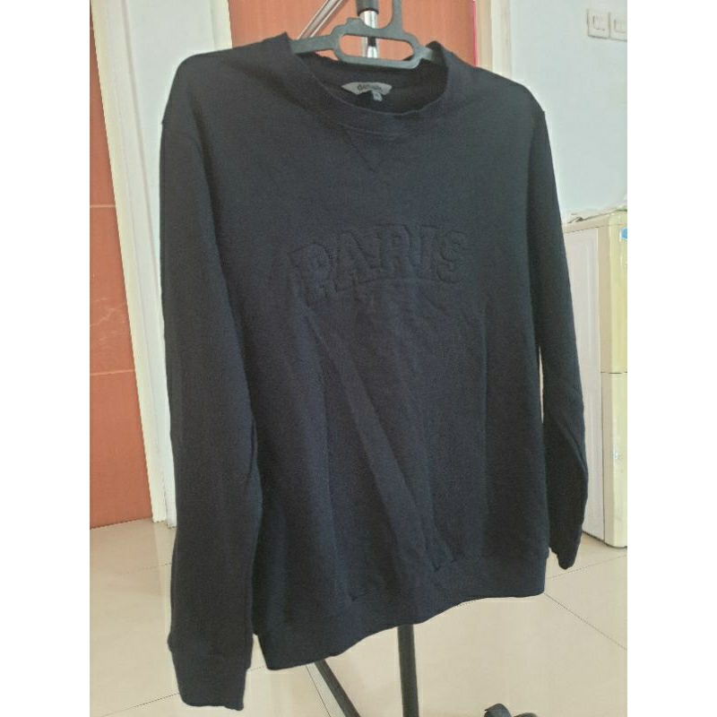 Kaos pria/sweater pria lengan panjang/sweater hitam/Sweater Details-preloved