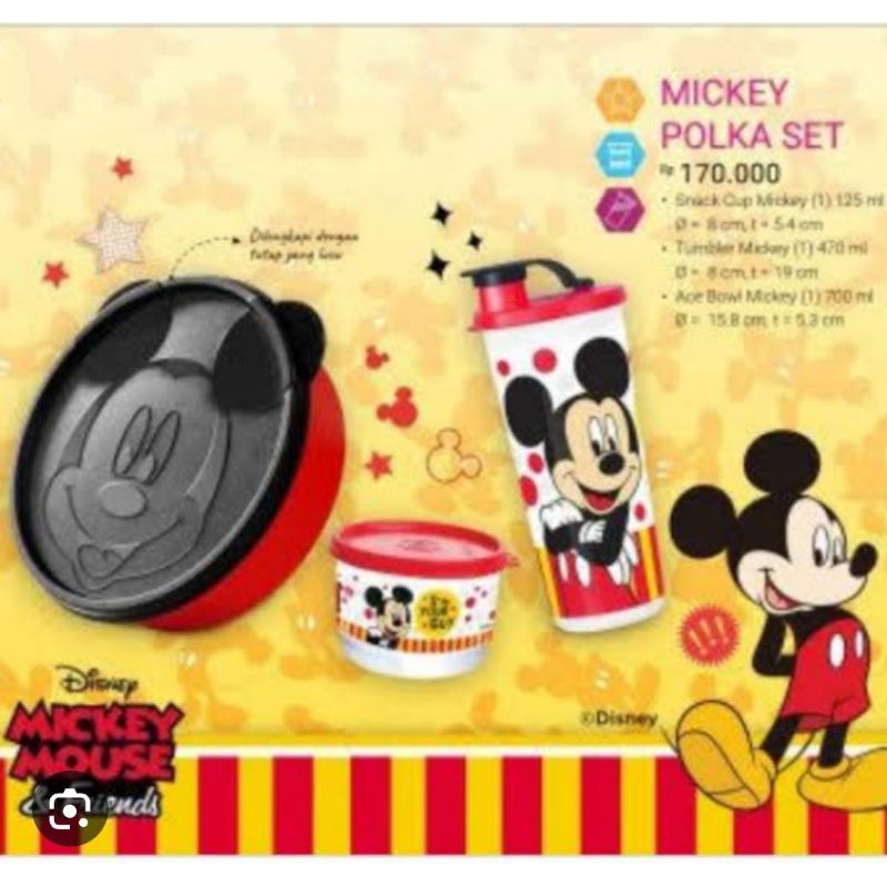 Lunch box set Mickey Polka dan Minnie Polka Moorlife