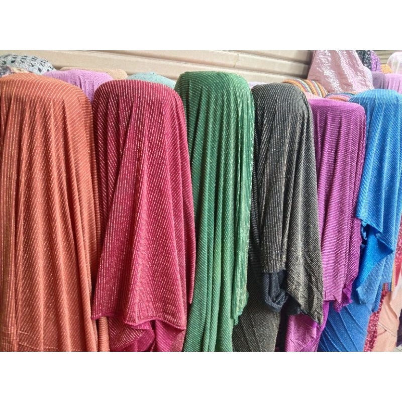 bahan spandek gliter premium salur
