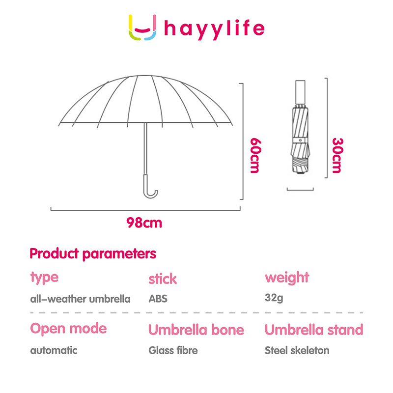 SOOKA Payung Otomatis - perlindungan UV multifungsi payung hujan dan cerah bahan vinyl  HL-AGF587