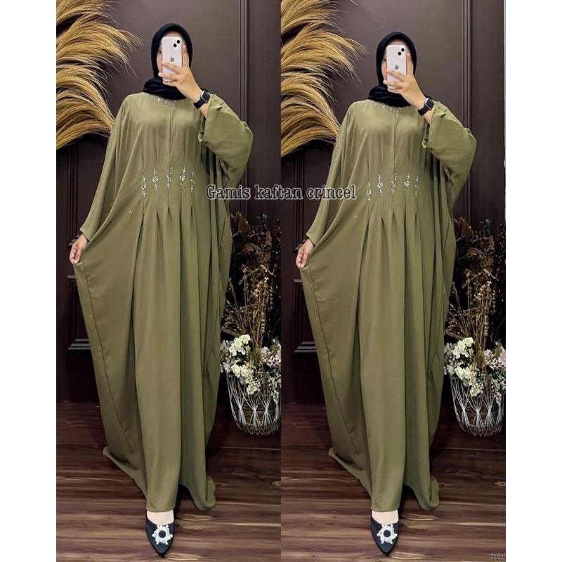 gamis kaftan payet crinkle