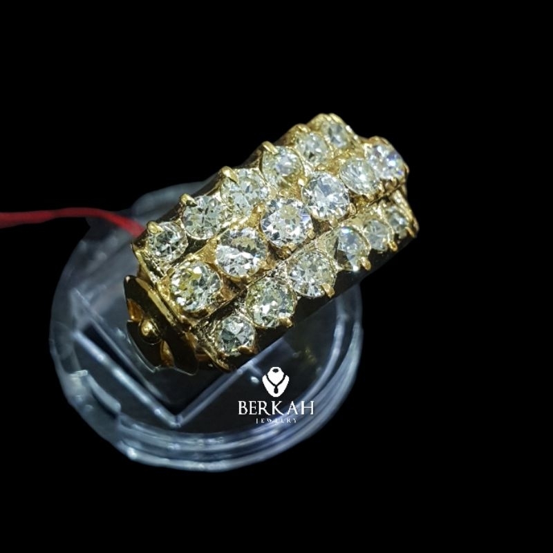 Cincin wanita tangga presiden tangpres emas berlian 1,98 carat asli natural diamond