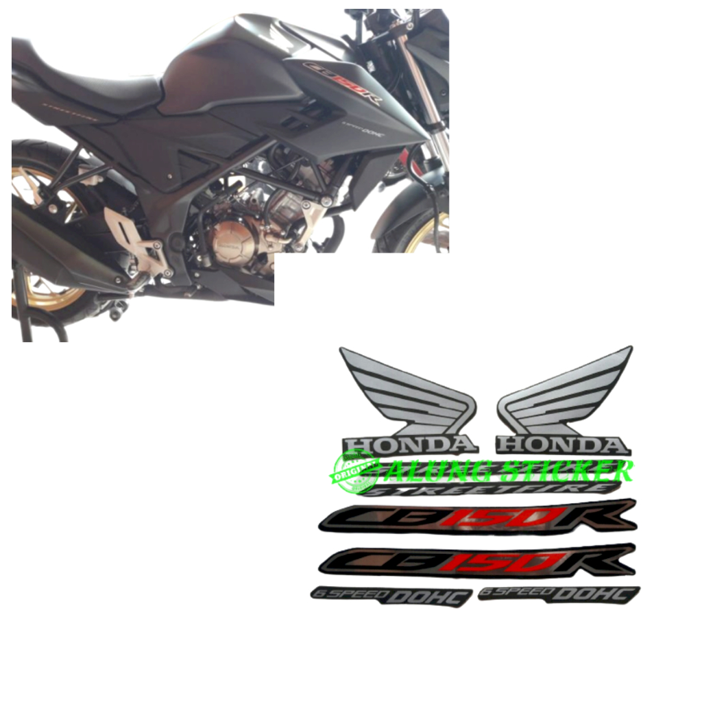 STIKER STRIPING LIS LES BODY MOTOR CB150R 2017 SE HITAM DOFF 1SET STANDAR