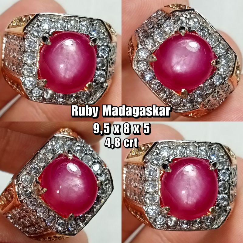 Cincin Batu Ruby Madagaskar Natural