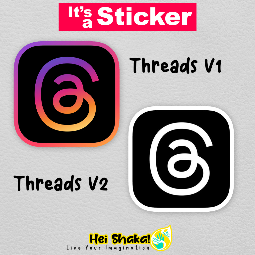 

Heishaka Stiker Threads Sticker Sosmed Sosial Media Icon logo Vinyl Anti Air