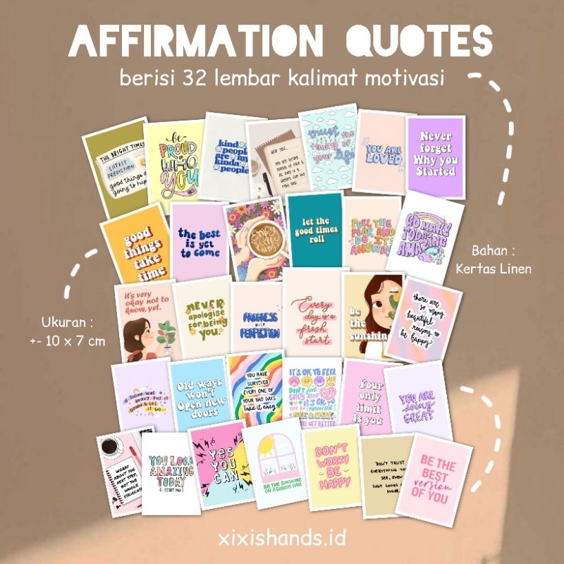 Kartu Ucapan Quotes Kertas Affirmation Quotes Pajangan Dinding Hiasan Meja Belajar Kamar Thanks Card