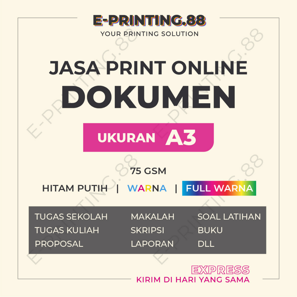 

Print Online A3 75 gsm Print Tugas Gambar Kerja Denah Arsitektur Makalah Skripsi Cetak Dokumen Medan Cetak Buku Print Buku