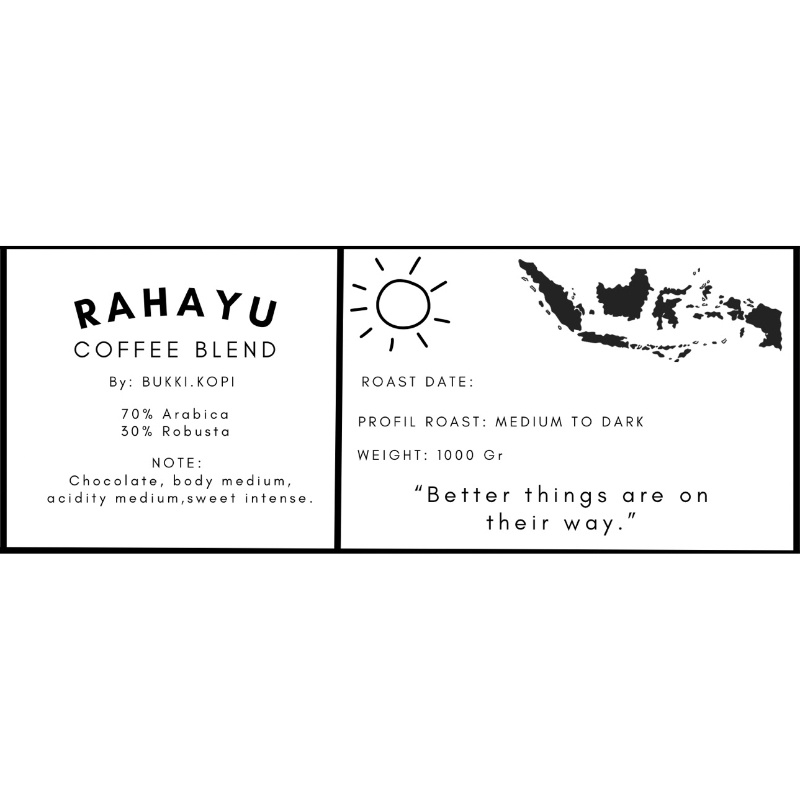 

Rahayu Blend 70%Arabica-30%Robusta ( Kopi Susu ) Espresso|Cafe|Coffeeshop|Biji kopi
