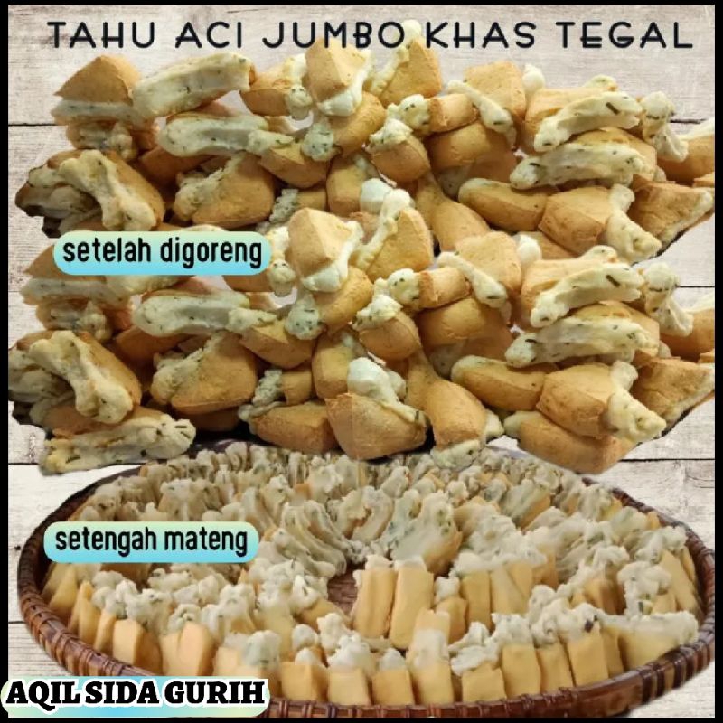 

Tahu Aci jumbo asli banjaran oleh oleh khas Tegal setengah matang(vakum)