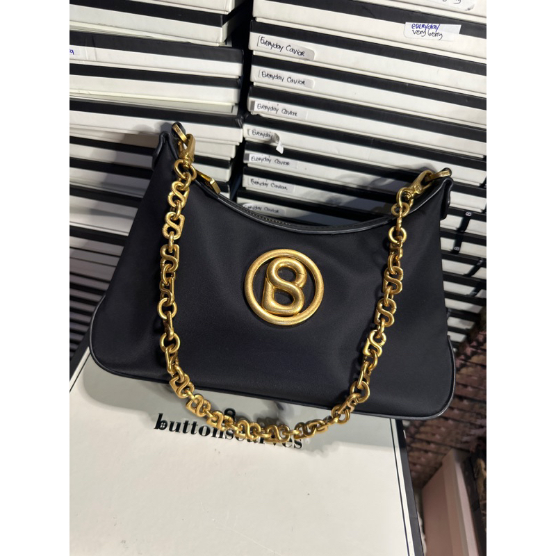 PRELOVED TAS BUTTONSCARVES LUANA NYLON BAG BLACK CHARCOAL HITAM BEKAS SECOND BUKAN NEW BALIKPAPAN