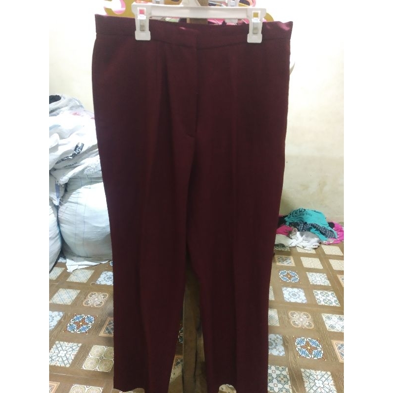 CELANA KULOT WANITA MAROON PRELOVED LIKE NEW