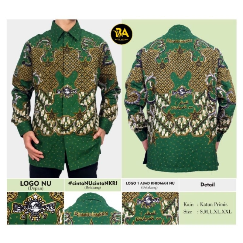 BATIK NU SATU ABAD BANGKIT || KEMEJA BATIK ANSOR BANSER, KEMEJA BATIK BANSER, KEMEJA BATIK NU, BATIK