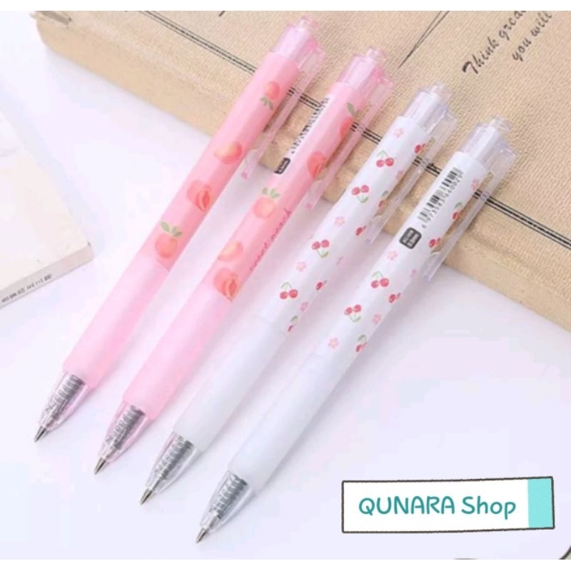 

Pena Gel Pulpen Gel Mekanik 0.5mm White Cherry Minimalist Aesthetic