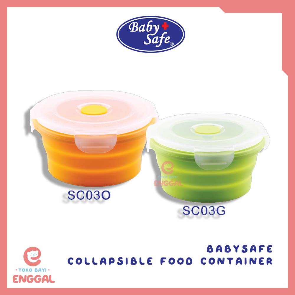 Babysafe Collapsible Food Container Anti Bocor Leak Proof