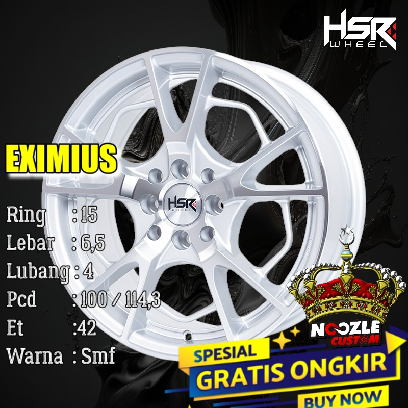 VELG RACING R15 HSR TERBARU TYPE EXIMIUS PELEK MOBIL RING 15 LUBANG 4 HSR