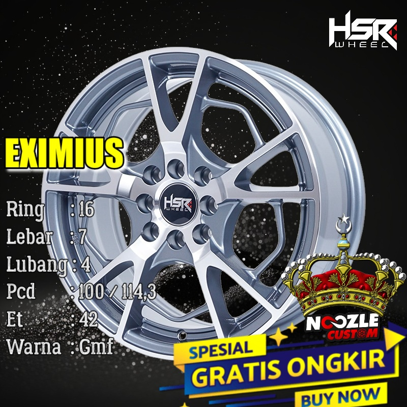 VELG RACING HSR TERBARU RING 16 TYPE EXIMIUS PELEK MOBIL HSR R16 LUBANG 4