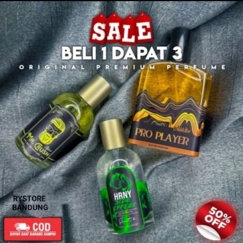 (BELI 1 DAPAT 3) Parfum PRO PLAYER ~ HRNY S EFFECT ~ MR.CRUSH BLACK - 60ML Original EDP.