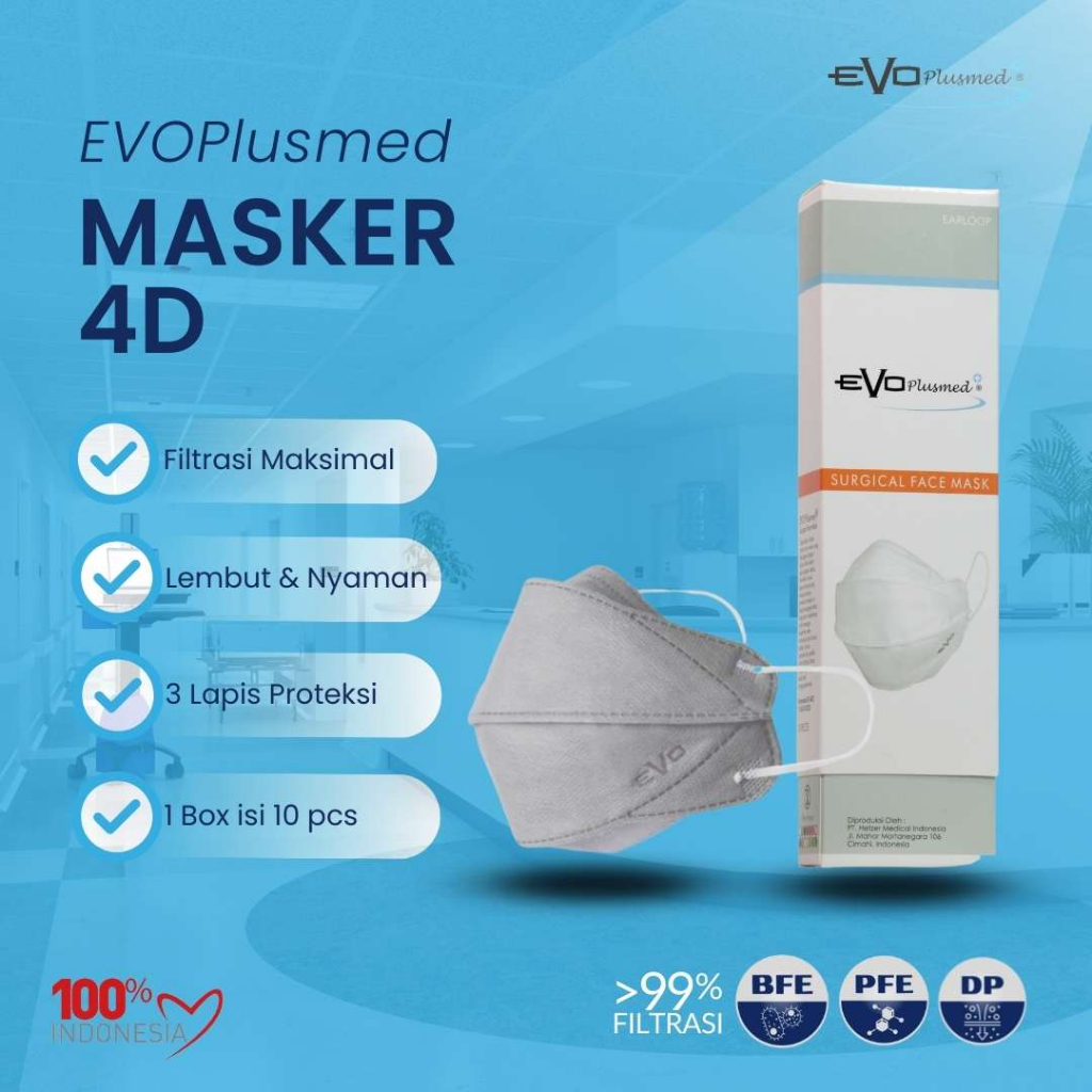 Evo Plusmed Masker Medis 4D Isi 10pcs
