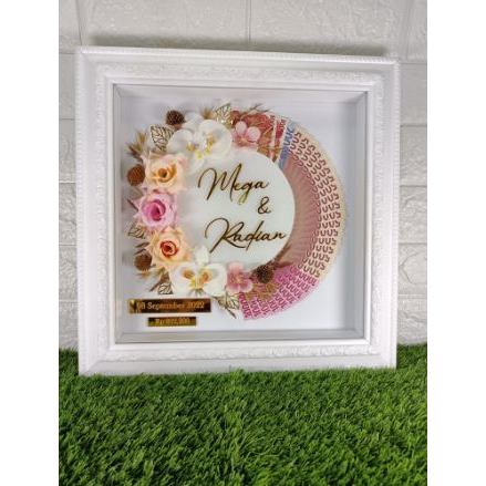 Mahar Pigura Anggrek 35 cm x 35 cm / Mahar Pigura Anggrek Custom / Mahar Pigora Uang & Emas / Mahar 