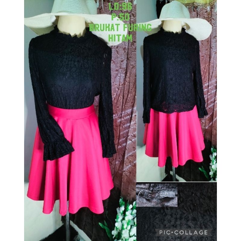 BLOUSE BRUKAT HITAM//ATASAN BRUKAT HITAM//ATASAN BRUKAT//BRUKAT HITAM