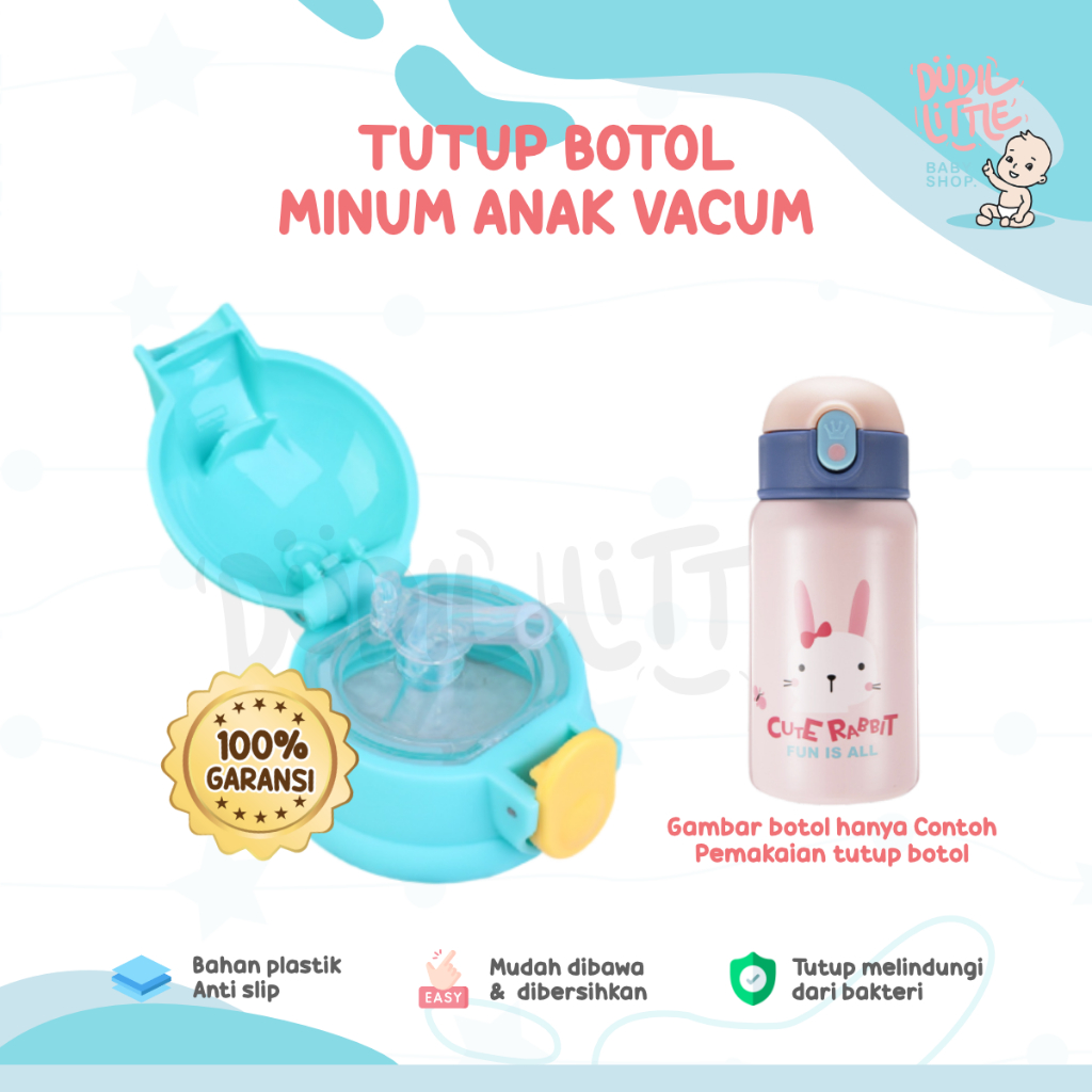 Tutup botol air minum anak dengan sedotan vacum thermocup bottle cover 100% Bergaransi