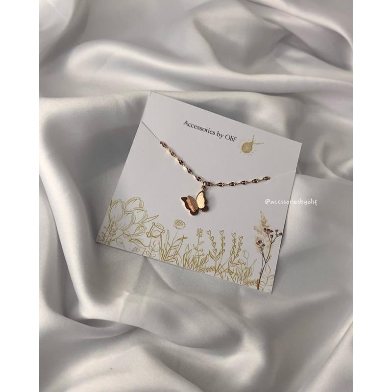 Olif Jewelry - Kalung Titanium Motif Kupu-Kupu Swasa