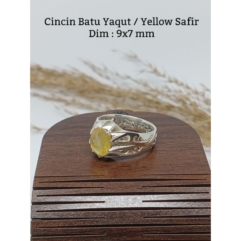 Cincin Perak Batu Yaqut/ Yellow Safir