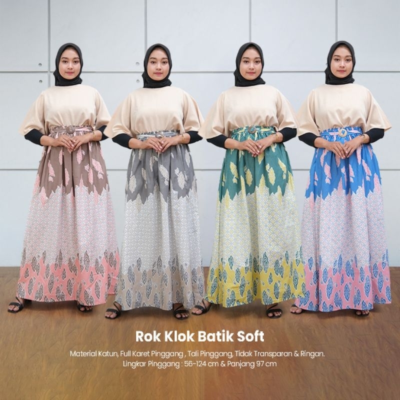 Rok Klok Wanita Motif Batik Soft All Size - Naira Batik