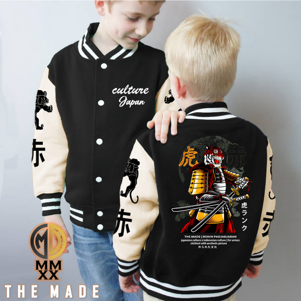 Jaket Varsity Anak 7-15 Tahun Motif Naga Yakuza Japan Culture x Indonesia Culture Jaket Baseball Bomber Anak Motif Gambar