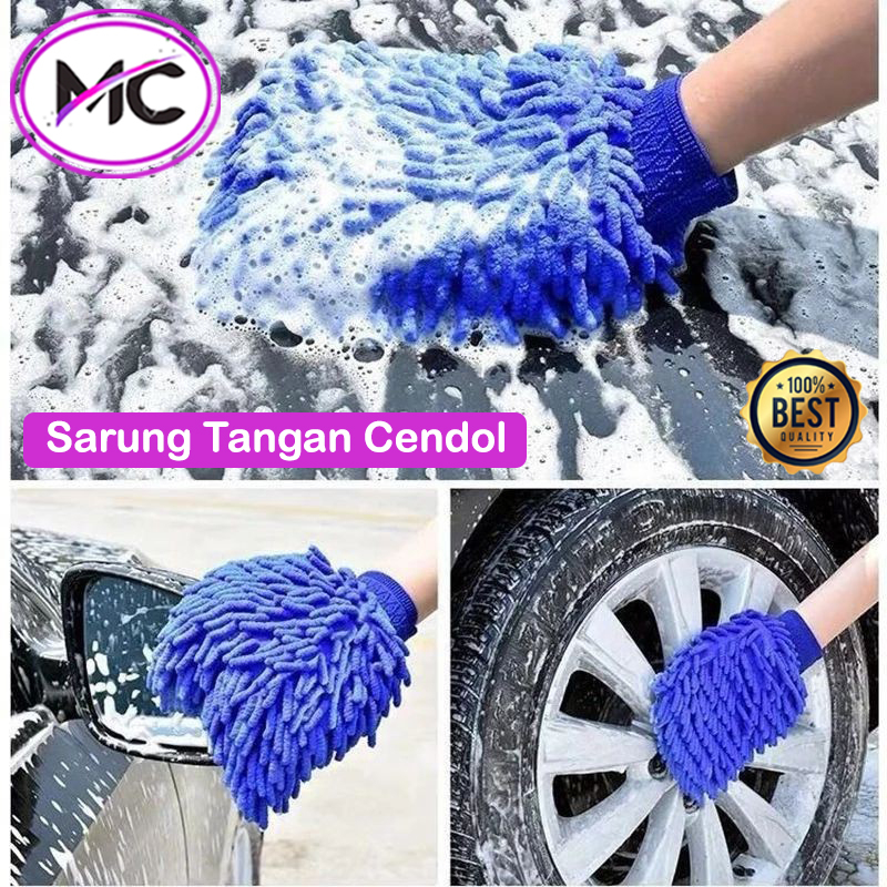 Sarung Tangan Cendol 2 Sisi Microfiber Lembut Cuci Kendaraan Mobil Motor Serbaguna