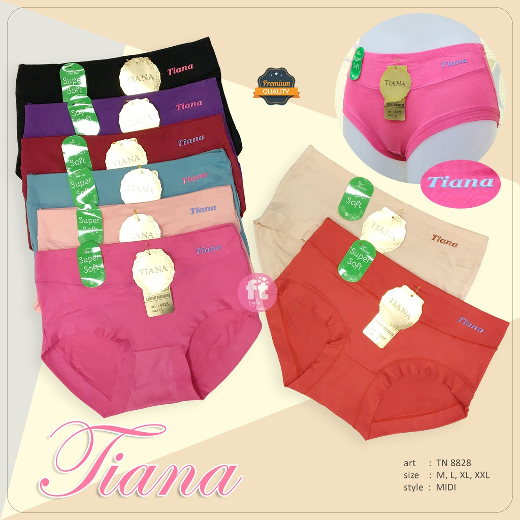 1 LUSIN | Celana Dalam Wanita TIANA Super Soft / LEMBUT / ELASTIS / EXTRA SIZE / art TN 8828