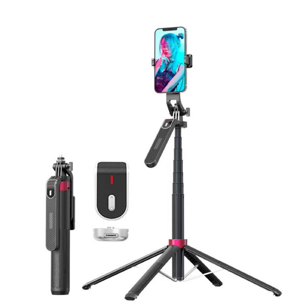 P185 Tripod / Quadpod Tongsis Bluetooth Selfie Stick Remote HP 1,35M