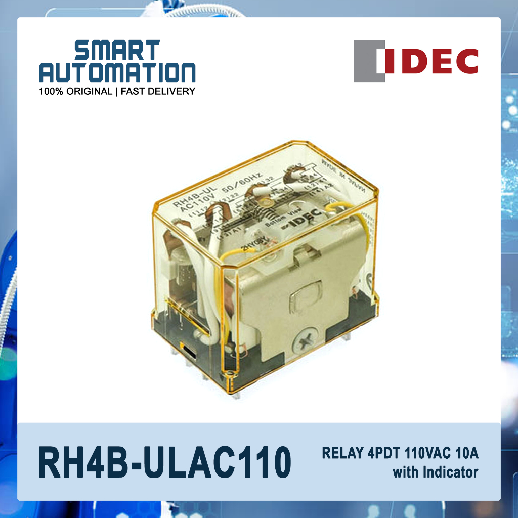IDEC RH4B-ULAC110 Relay 4PDT 110VAC 10A with Indicator