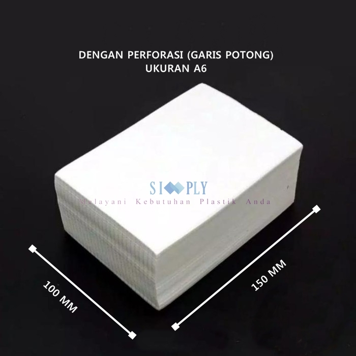 

klm Kertas Sticker Label Thermal 100x150 Isi pcs Barcode A6 Lipat