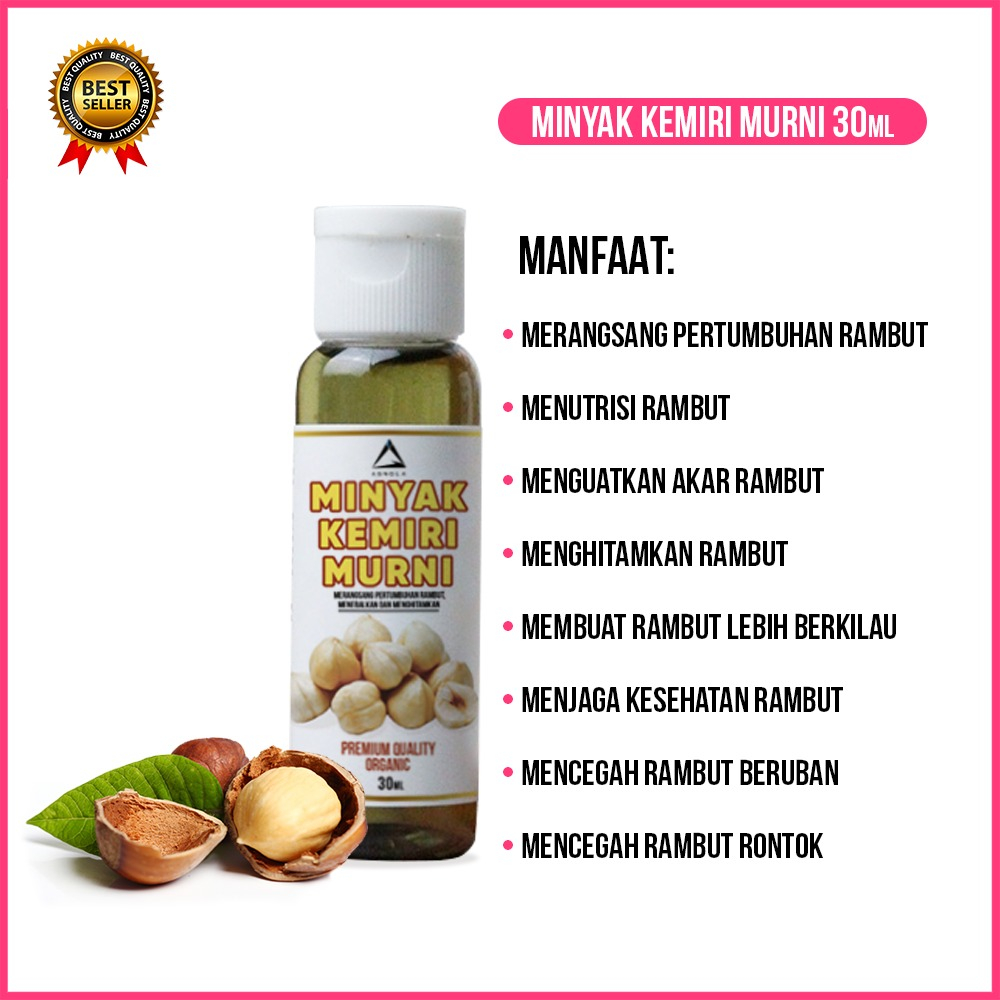 Minyak Kemiri Gold dan Kemiri Bakar 100% Asli 60ml 30ml Minyak Penumbuh Rambut Penghitam Penebal Rambut Alis Bulu Mata